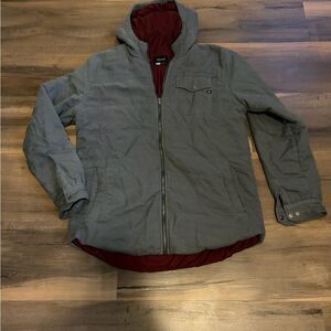 Mens Marmot Gray and Red Hooded Jacket Size XL